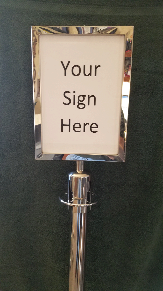Sign Holder For The Top Of A Stanchion Post